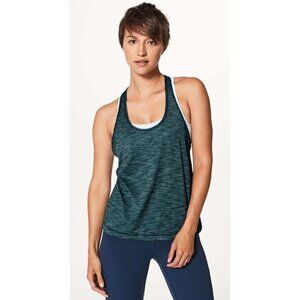 Lululemon Train‎ Times Heathered Nile Blue Racerback Athletic Tank Top 4